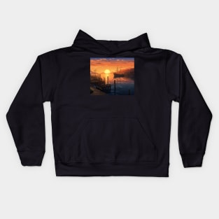 Harbor Sunset Serenity Kids Hoodie